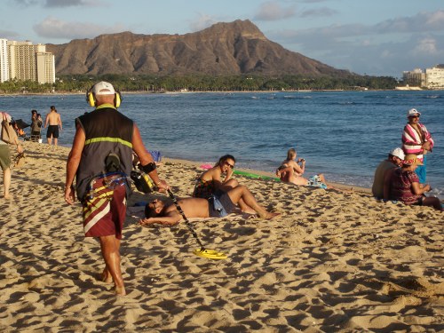 Metal Detector on Waikiki Beach