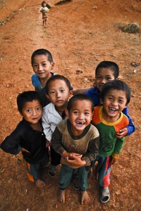 Smiling children in Laos