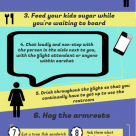 how to be an annoying airplane seatmate infographic