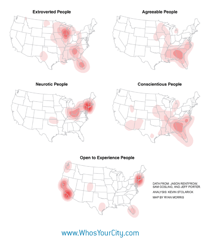 personality map of the us