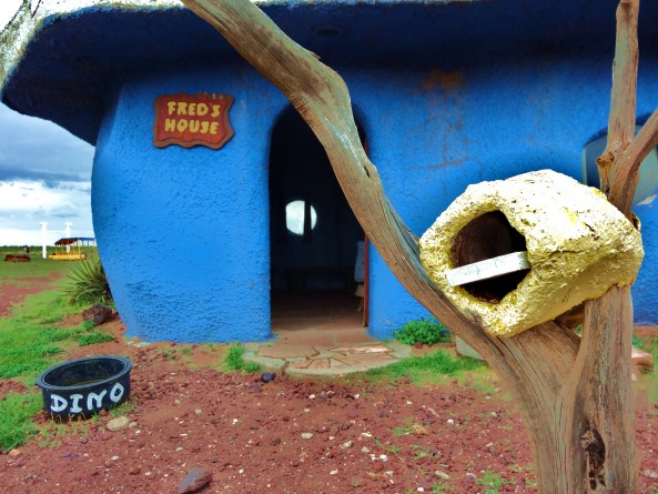 fred flintstone at bedrock city in arizona