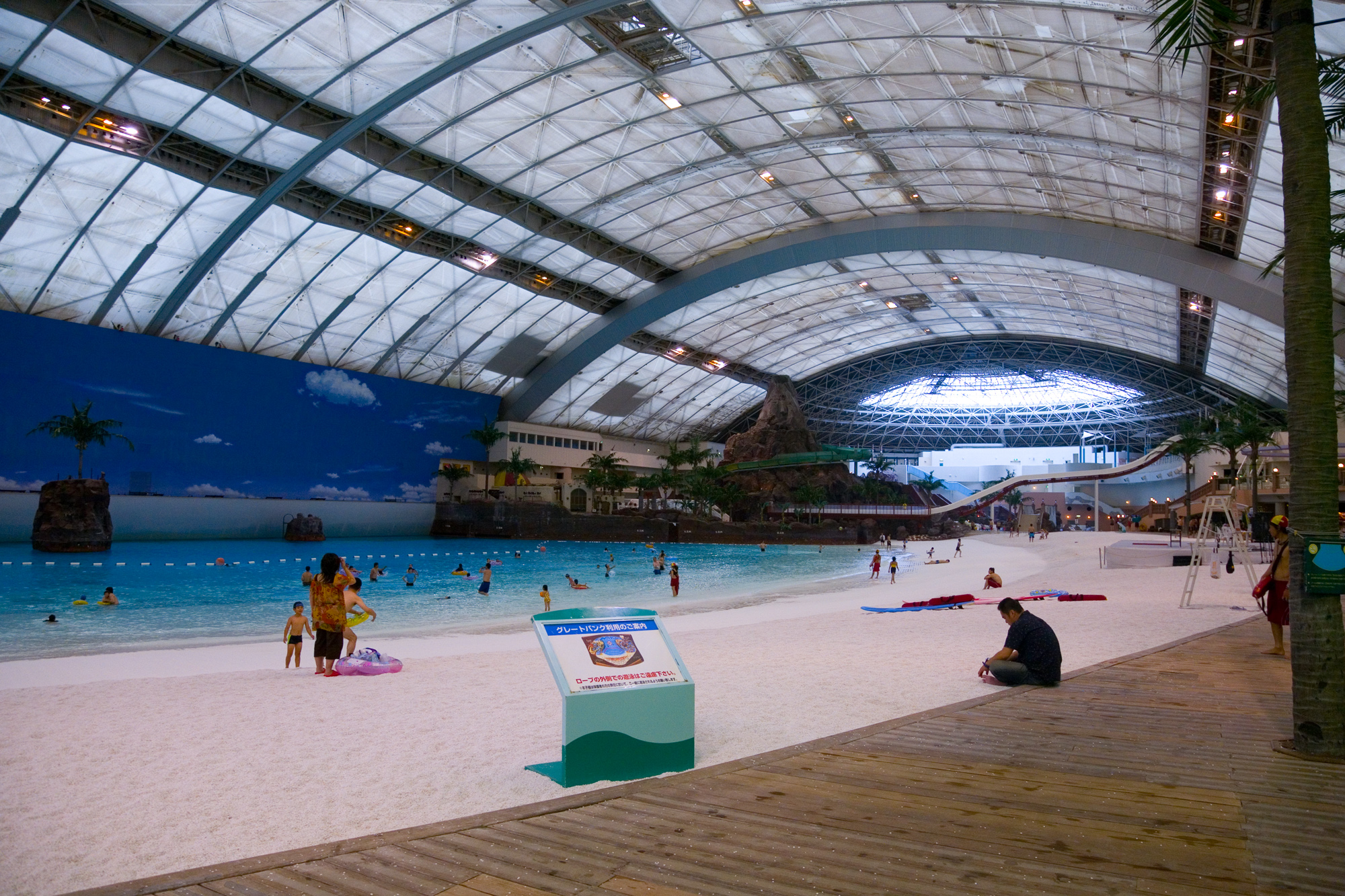 man-made indoor beach in japan