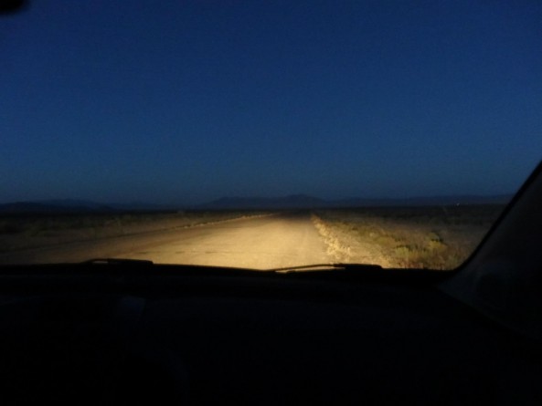 alien hunting in the nevada desert. View from the car. 