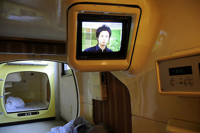 room at the capsule hotel akihabara