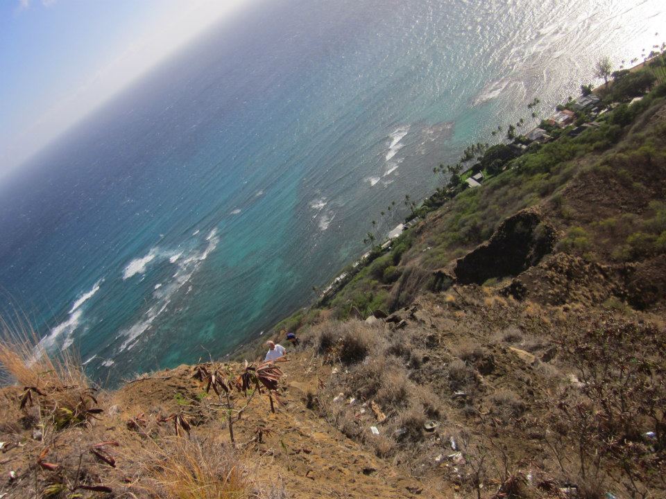 view of the ocean from the top of Diamond Head