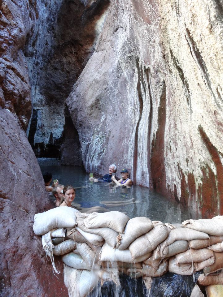 relaxing in the Arizona hot spring