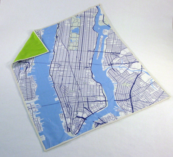 Manhattan map baby blanket