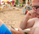 texting on the beach