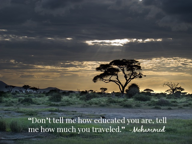 Don't tell me how educated are, tell me how much you traveled.