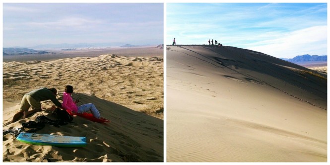 sledding down a sand dune nevada