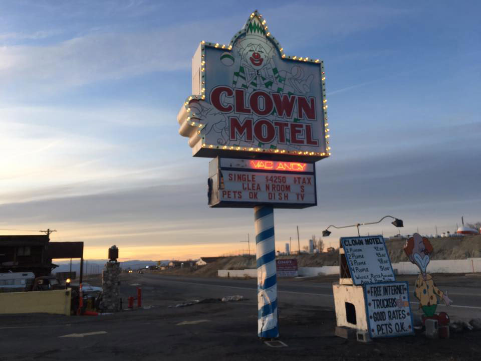 Sign for Clown Motel in Tonopah