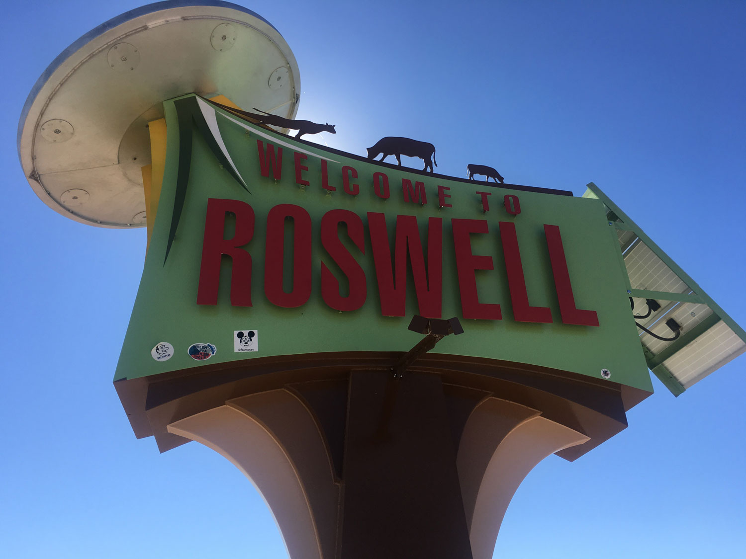 Close up of Roswell Sign