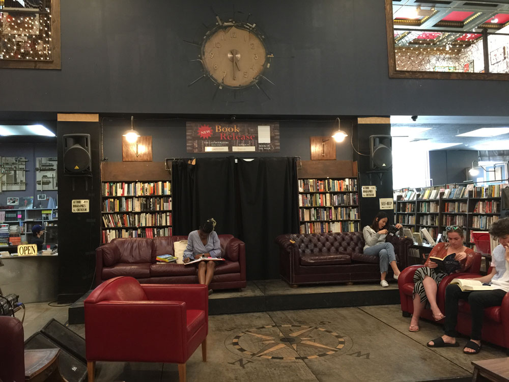the last bookstore reading area