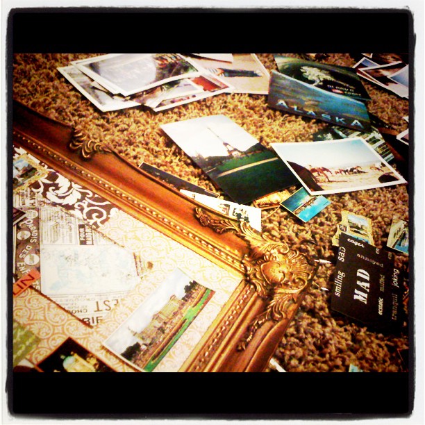 collage made from postcards