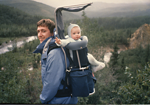 backpacker with baby